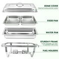thumbnail image 5 of PRIJESSE 10 Pack Chafing Dish Rectangular 8QT 1/3 Pan×4+Round 5QT×4+Half Pan×2 Chafers Stainless Steel Catering Buffet Warmer Set for Parties,Events,Wedding,Dinner, 5 of 9
