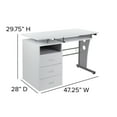 thumbnail image 6 of Flash Furniture White Desk with Three Drawer Pedestal and Pull-Out Keyboard Tray, 6 of 12