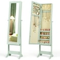 thumbnail image 1 of Costway Jewelry Mirrored Cabinet Armoire Organizer Storage Box with Stand Christmas Gift Green, 1 of 10