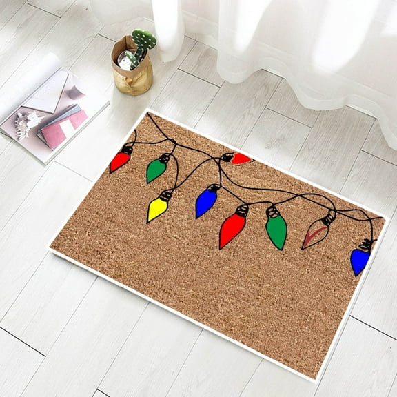 Tainini Christmas Snowman Trees Entrance Door Polyester Mat, Non-Slip Rugs for Home,Bathroom,Kitchen,Indoor - 15.7x23.6in