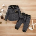 thumbnail image 3 of Baby Boys Outfits Camouflage Pocket Winter Hoodies Elastic Pants 2Pcs Clothes Set Gray 3-6 Months, 3 of 8