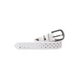 thumbnail image 3 of INSPIRE CHIC Unisex Hollow Leather Belts Rectangle Pattern Width 1 1/4' White 125cm, 3 of 6