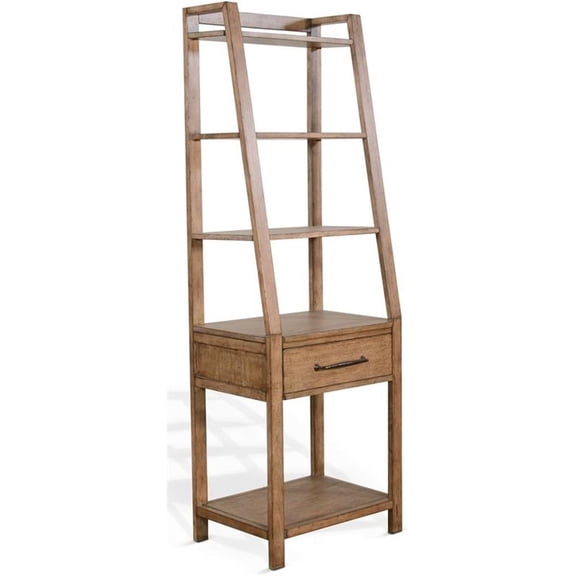 Pemberly Row 72" 1-drawer Wood Entertainment Pier in Taupe Brown