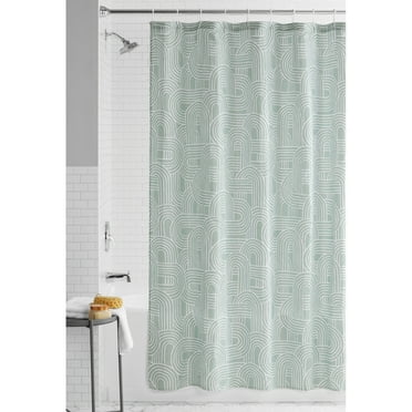 Mainstays Green Arches Fabric Shower Curtain, 72" x 72"