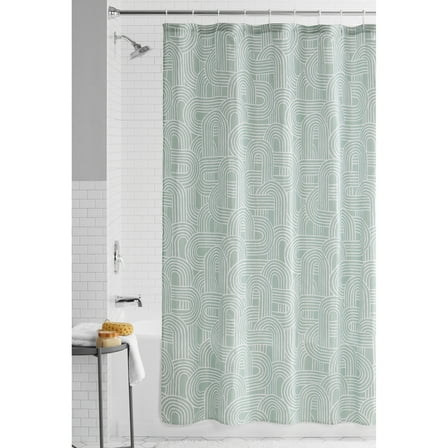 Mainstays Green Arches Fabric Shower Curtain, 72" x 72"