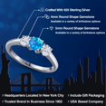 thumbnail image 2 of Gem Stone King 925 Sterling Silver Simulated Blue Opal and White Moissanite Engagement Ring for Women | 0.96 Cttw | Round Cabochon 5MM | Gemstone October Birthstone | Size 7, 2 of 7
