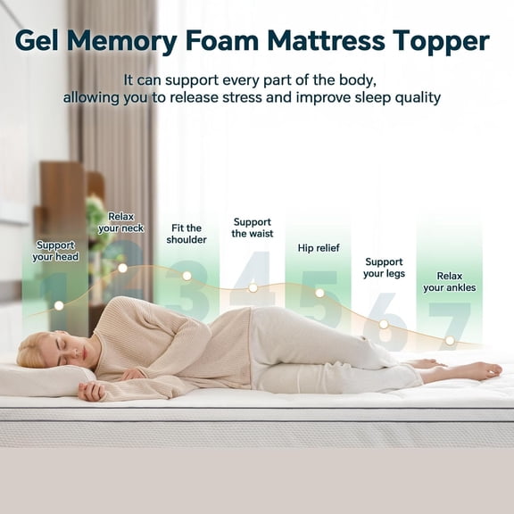Firm Memory Foam Mattress Topper Twin XL Size