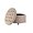 Textured Light Brown, variant on Wovenbyrd Prescott Large Round Button-Tufted Storage Ottoman, Lift Off Lid - Bark