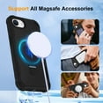 thumbnail image 4 of for iPhone 16e Case Magnetic Finger Ring Holder Kickstand Compatible with Magsafe Military Grade Drop Protection Heavy Duty Shockproof Men Women Rugged Cover for iPhone 16e,Black, 4 of 7