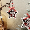 thumbnail image 4 of FastXmas Chrismtas Hanging Decoration,Wood Christmas Red Plaid British-Style Letter Ornaments, Merry Christmas Pine-Tree Shape Ornaments,2D Pendants for Xmas Tree,Car,Party,Holiday Decor 3.1", 4 of 6