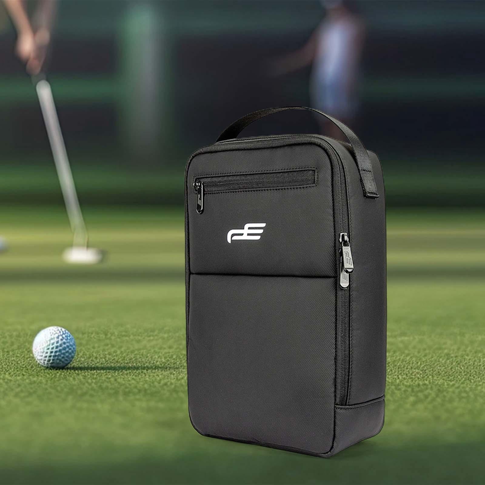 Golf Shoe Storage Bag Zippered Golf Bag Golf Gift for Men Women Black