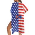 thumbnail image 4 of HELLHERO Bow Element on The American Flag Cover Ups for Swimwear Women Polyester Casual Free Size Womens Kimono Swimsuit Cover Up for Friends, 4 of 5