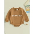thumbnail image 2 of Cenuakty Infant Baby Boy Sweatshirt Jumpsuit Letter Embroidery Round Neck Long Sleeve Romper Toddler Clothes, 2 of 9