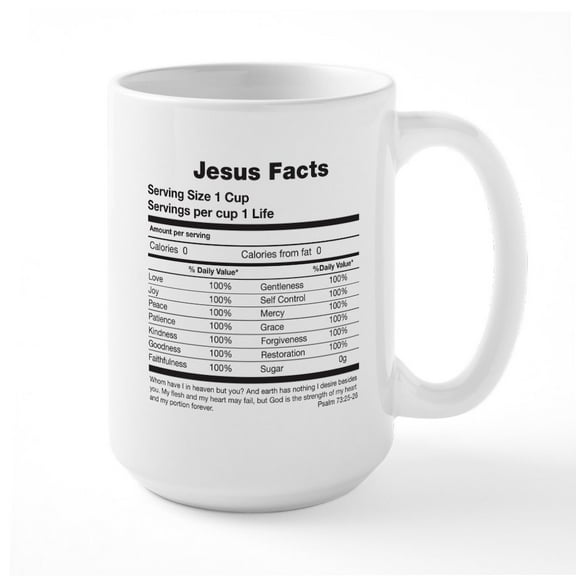 CafePress - Jesus Facts Mugs - 15 oz Ceramic Large White Novelty Mug