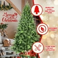 thumbnail image 2 of Spaco Artificial 7.5FT Christmas Tree with 2155PVC/Hard Needle Mixed Branch Tips, Christmas Tree with Hinged Premium & Foldable Base for Indoor Holiday Decoration, Green, 2 of 10