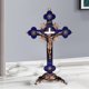 thumbnail image 5 of Crucifijo y estatuilla de soporte, esculturas de cristiana para capilla, decoración para hogar, regalos religiosos coleccionables , Azul Sunnimix Crucifijo de pie, 5 of 7