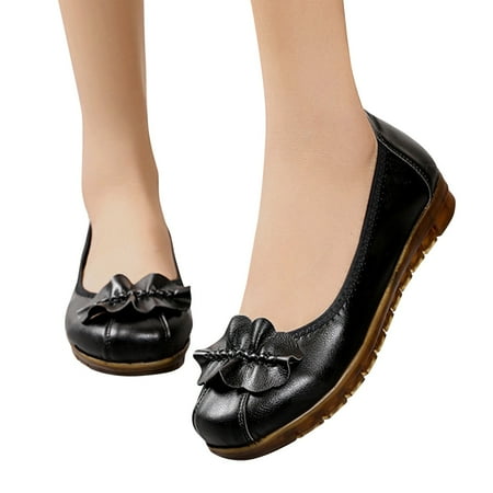 

Vedolay Flat Casual Shoes For Women Shoes for Ladies s Soft Comfy Non-Slip Walking Loafers Black 8