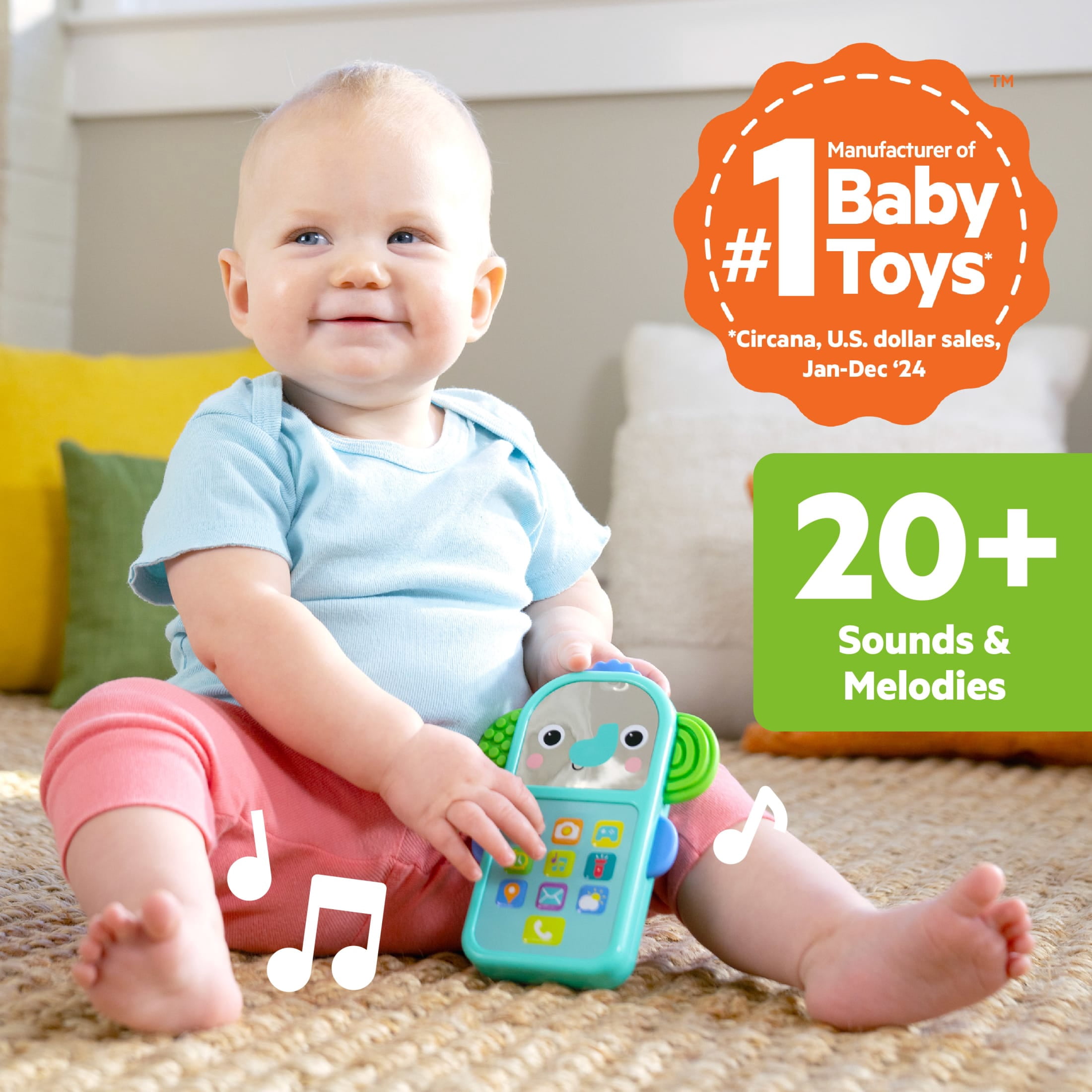 Bright Starts Morning Commute 3-Piece Baby Sensory Toy Gift Set, Unisex, Infant