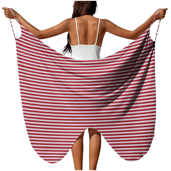 Puntoco Summer Beach Scarf Sarong Swimsuit Wrap Cover Up for Ladies Travel Honeymoon Cruise Women's Beach Cover-Up Red-B XL(XL)
