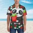 thumbnail image 5 of Panda And Strawberry Men'S 3d Print Casual Button Down Shirts, Novelty Hawaiian Short Sleeves 2xl, 5 of 8