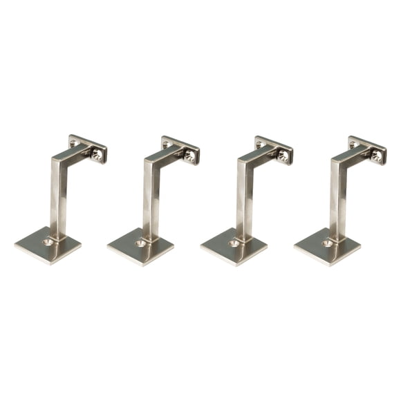 Home Stairway 3-1/2 in. Square Wall-mount Handrail Bracket in Satin Nickel & pack of 4