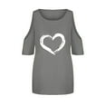 thumbnail image 4 of JINMGG Womens Tops,Fashion Women Printing O-Neck T-Shirt Short Sleeve Casual Tee Tops Blouse Gray S, 4 of 5