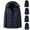 Navy, variant on Hooded Puffer Coat for Men Fleece Lined Zip Up Button Insulated Warm Winter Outerwear Long Sleeve Quilted Jacket with Zipper Pockets for Cold Weather Daily Outdoor Wear Navy XS