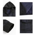thumbnail image 6 of LYSMORA Mens Drawstring Hooded Long Sleeve Plaid Flannel Shacket Dual Chest Patch Pockets Ribbed Cuffs Button Front Casual Street Outer Jacket Top, 6 of 8