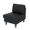 thumbnail image 2 of Flash Furniture Black LeatherSoft Middle Reception Chair with Wooden Walnut Legs with Adjustable Floor Glides, 2 of 12