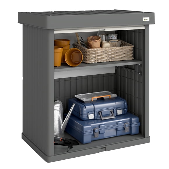 Outsunny 82 Gallon Outdoor Storage Box, Garden Storage Container, Grey