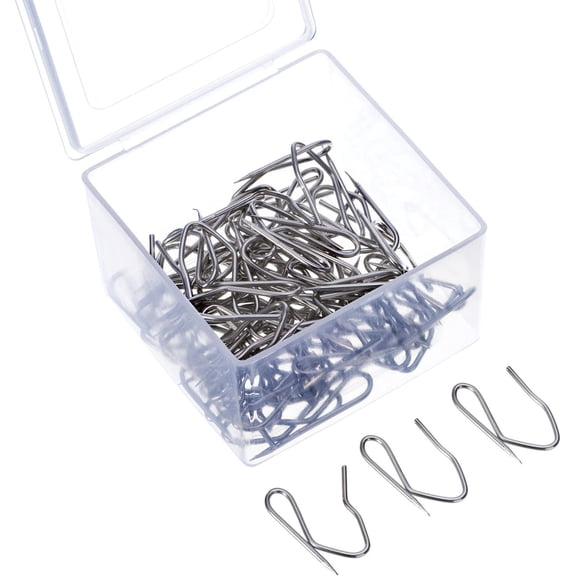 58 Pack Metal Curtain Hooks Pin-On Drapery Hooks 1.2 by 1 Inch for Window,Door,Shower Curtain(Silver)