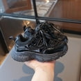 thumbnail image 4 of huajiao Toddler Kids Chunky Sneakers Fashion Platform White Leather Casual Dad Shoes Comfortable Wedge Walking Sport Sneakers, 4 of 6