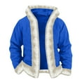 thumbnail image 5 of MAIHAN-Boy's Solid Color Winter Anorak Coat -Winter Hooded Cardigan, Christmas Warm Jacket, Christmas Hooded Cardigan Open Front Sweater(Blue,2-3Years), 5 of 5