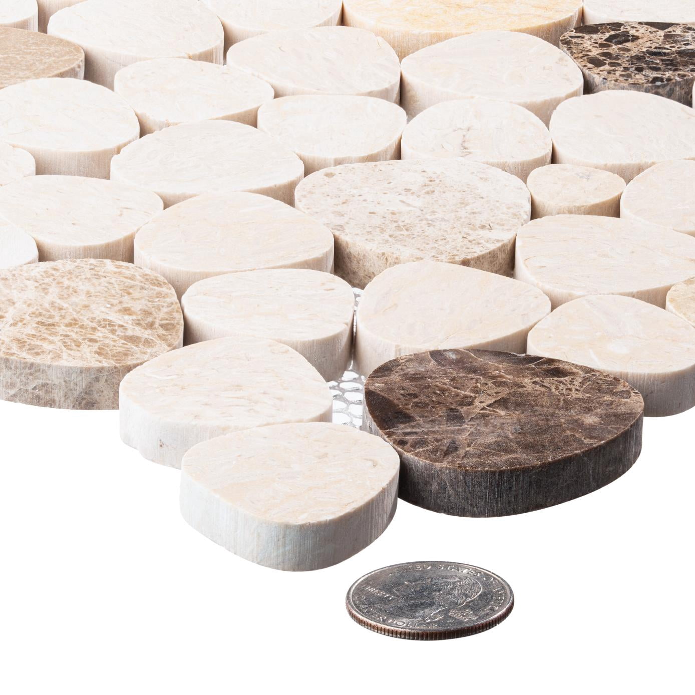 Oasis Gobi Brown Pebble Stone Look Natural Stone Mosaic Wall and Floor Tile