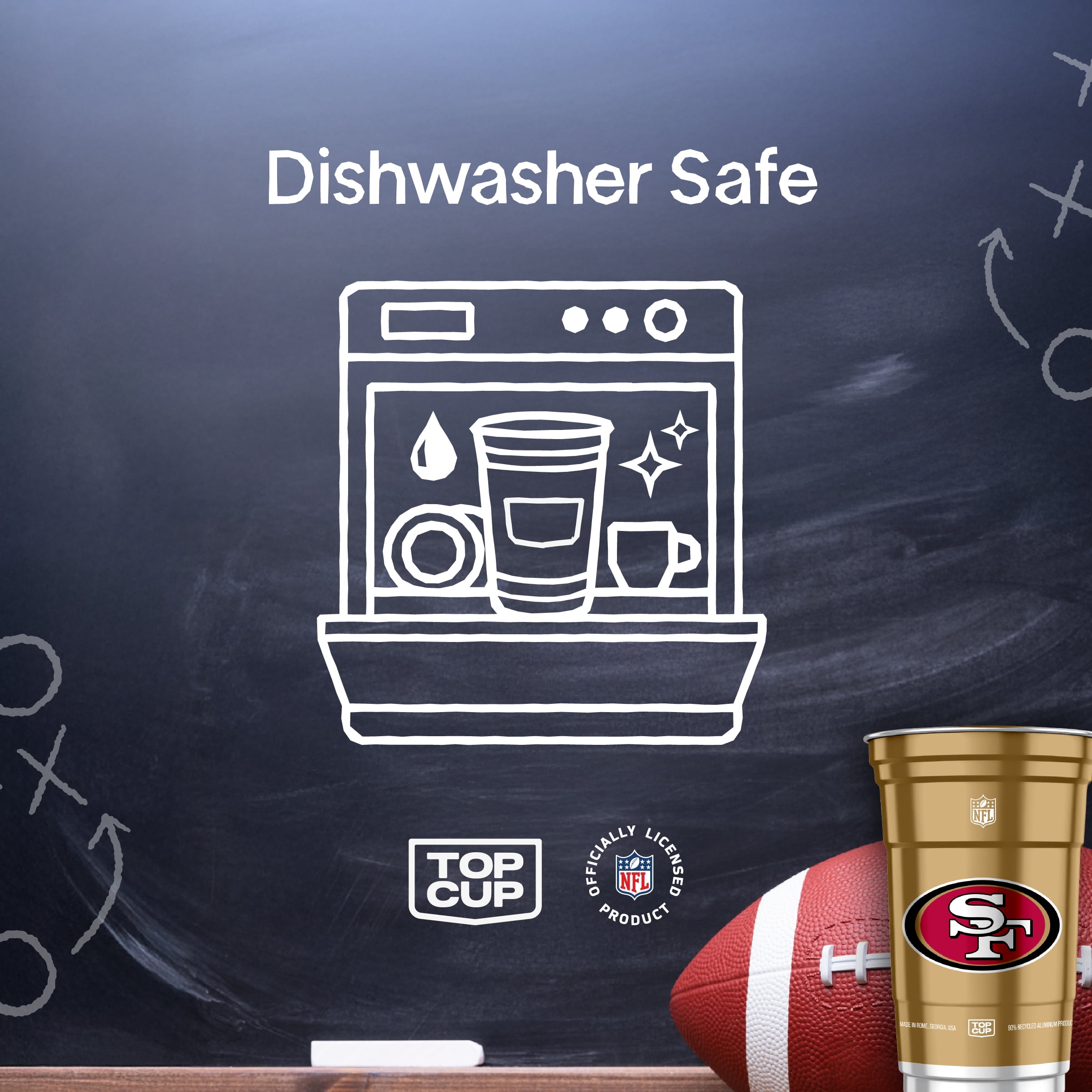 Top Cup NFL San Francisco 49ERS Aluminum Party Cups, 20oz, 10 count