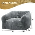 thumbnail image 6 of HOMGUAVA Oversized Bean Bag Chair for Adults, Plush Bean Bag Couch Comfy Sofa with Wide Armrests & Soft Memory Foam, Gray, 6 of 7