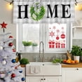 thumbnail image 5 of Rustic Home Curtain Valances for Windows, Kitchen Valance Window Treatments Panel 2 Pack, Green Eucalyptus Leaves Wreath Wooden Plaid Rod Pocket Short Curtains for Bathroom Bedroom 54 x 18 Inch, 5 of 8
