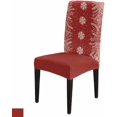 thumbnail image 6 of Chair Covers for Dining Room Set of 6,Merry Christmas Snowflake Texture Stretch Seat Protector Removable Washable Chairs Slipcovers for Kitchen Banquet Wedding Hotel,White Leaves Pine Cone on Red, 6 of 6