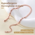 thumbnail image 6 of FindChic Rose Gold Plated Ankle Bracelets for Women, 5mm Herringbone Snake Foot Chain Stainless Steel Summer Anklets Birthday Christmas Jewelry Gifts for Her/Mom/Wife, 8.5" to 10.5", 6 of 9
