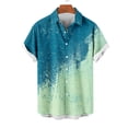 thumbnail image 5 of Styesk T-Shirts pour Homme Mode Décontractée Col Rabattu Imprimé Manches Courtes Chemise Blouse, 5 of 5