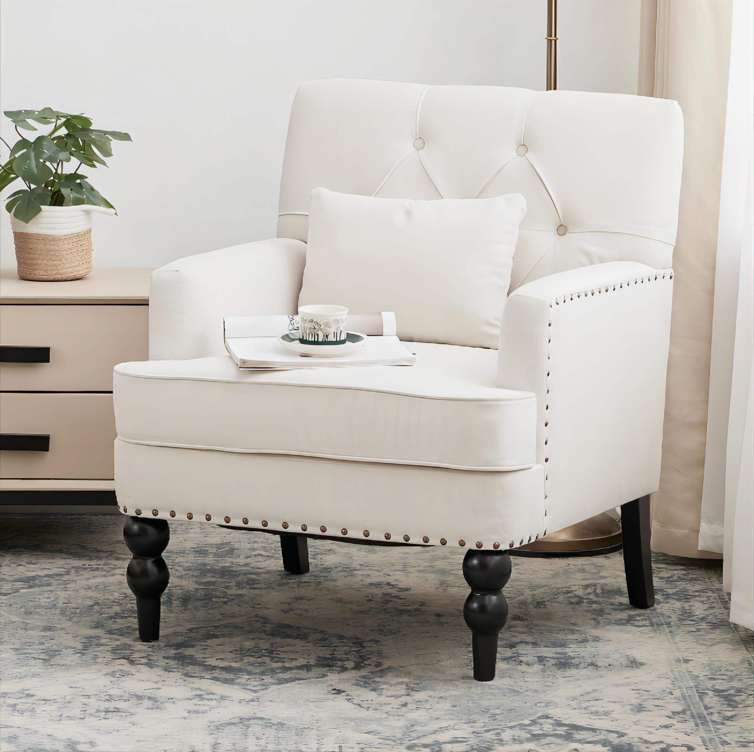 White tufted accent chair 2025