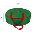 thumbnail image 2 of 25" Green Durable Wreath Storage Bag - Heavy Duty Zippered Holiday Safekeeping, 2 of 7