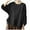 Black, variant on MIASHUI Women's Retro Batwing Sleeve Blouse, Casual Loose Fit Shirt for Summer, Lightweight Top with Button Detail, Comfortable and Stylish Wear Black,XXXL