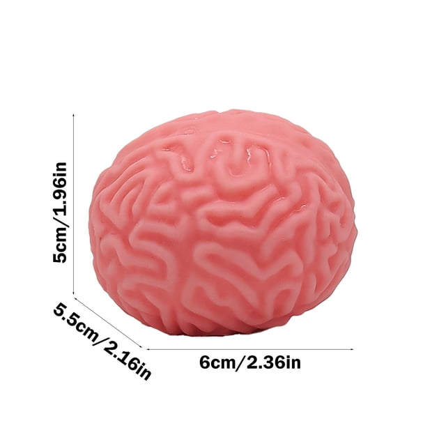 Brain Stress Balls,Squishy Brain Fidget Splat Ball,Sensory Soft Prop Tool,Funny Fake Brain Halloween Decoration Props,Fake Pu Brain Squeeze for Hand Muscle Exercise Adult Relieve Stress Anxiety