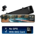 thumbnail image 1 of Car DVR Rear View Mirror Recorder 4K Video 12 Inch Dash Cam GPS Track 415 Ultra HD 3840*2160P Camera ,Clear Images, 1 of 7