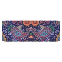 Multicolor Ethnic Paisley Pattern Kitchen Rug Mat,Kitchen Runner Rugs Non Skid Washable,Decorative Kitchen Floor Mats for Kitchen,Sink,Laundry,17"x47.2"