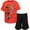 Black / red, variant on Power Rangers Big Boys T-Shirt and Mesh Shorts Outfit Set Toddler to Big Kid