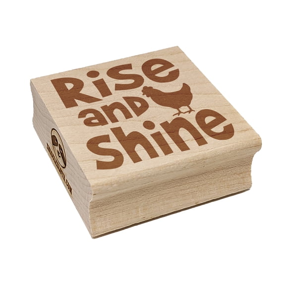 Rise and Shine Rooster Square Rubber Stamp Stamping Scrapbooking Crafting - Large 2.75in