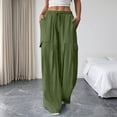 thumbnail image 5 of Edvintorg Lounge Pants Women with Pockets Flowy Lightweight Elastic Waisted Loose Cascual Wide Leg Trouser with Pockets Womens Clothes Army Green M, 5 of 8
