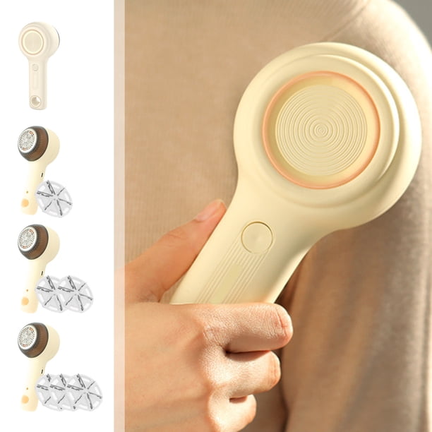 Quitabolas de pelo con fuerte succión - Afeitadora de pelusa de plástico amarillo para ropa - 75dB Diseño de bajo ruido - Afeitadora portátil alimentada por USB